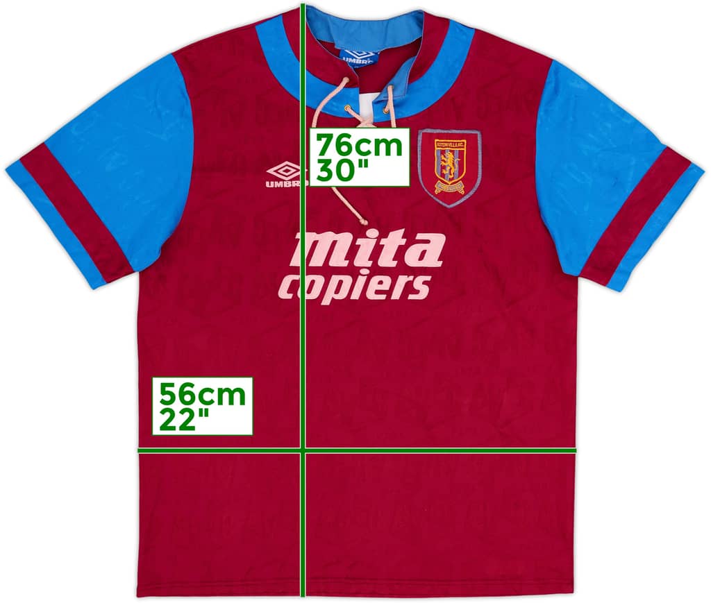 1992-93 Aston Villa Home Shirt - 7/10 - (XL)