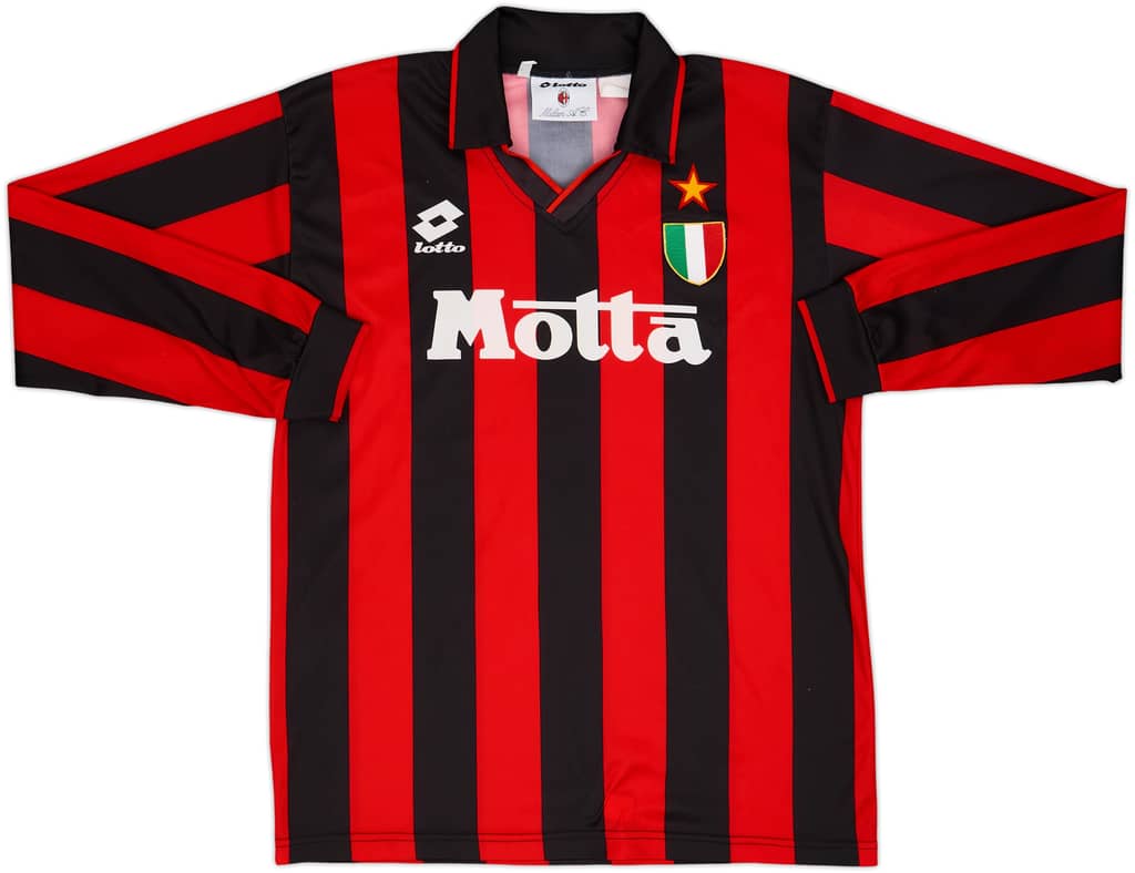 1993-94 AC Milan Home L/S Shirt - 8/10 - (XL.Boys)