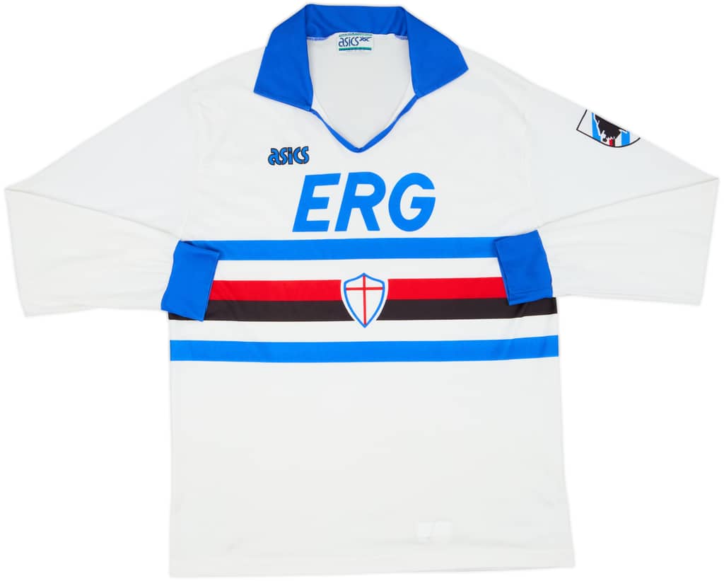 1991-92 Sampdoria Away L/S Shirt - 8/10 - (XL)
