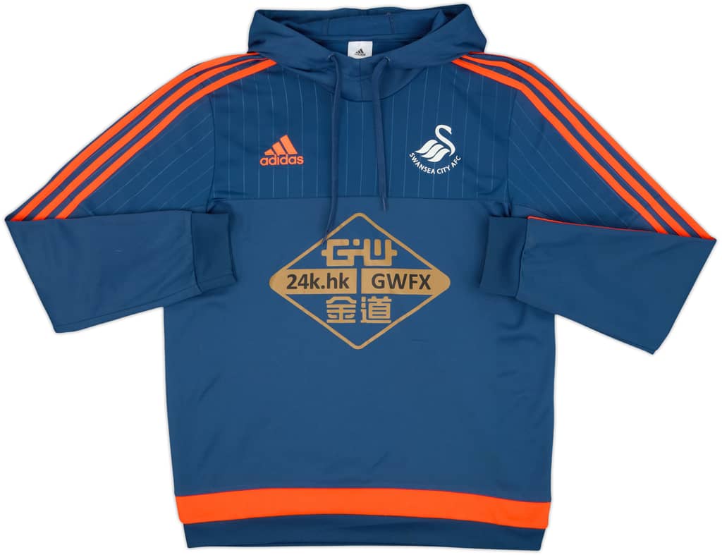 2015-16 Swansea adidas Hooded Sweat Top - 8/10 - (M)