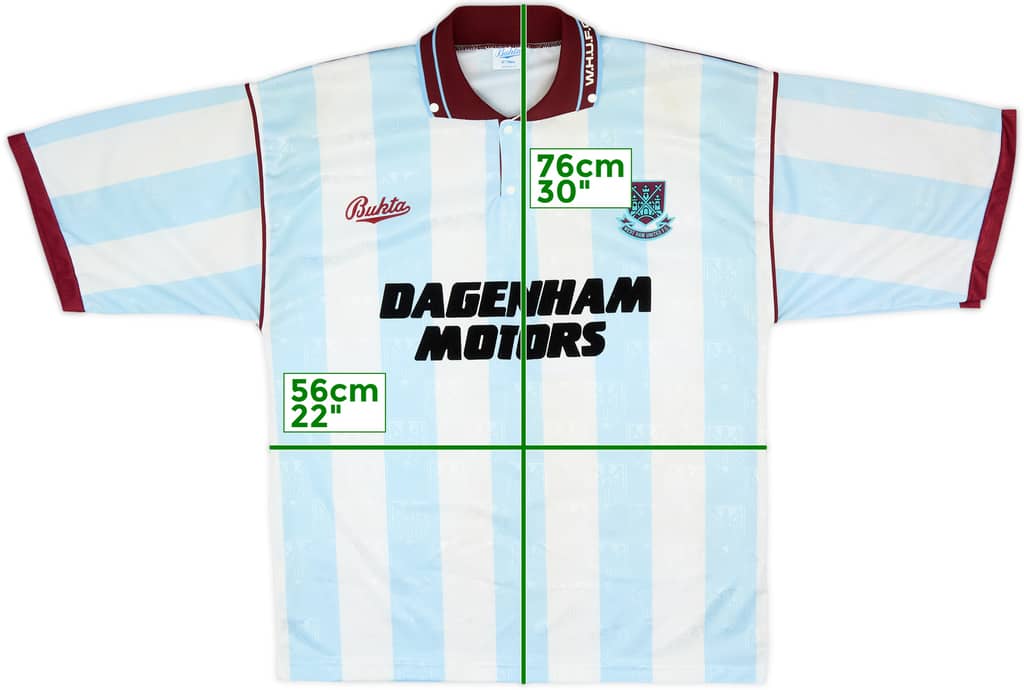 1992-93 West Ham Away Shirt - 8/10 - (L)
