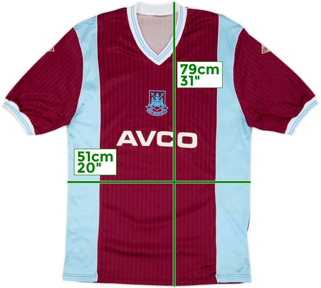 1987-89 West Ham Home Shirt - 8/10 - (L)