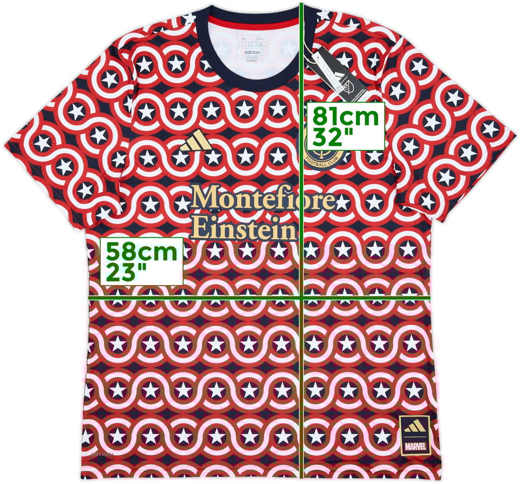 Camiseta adidas x Marvel Captain America de pre-partido del New York City 2023 (XL)