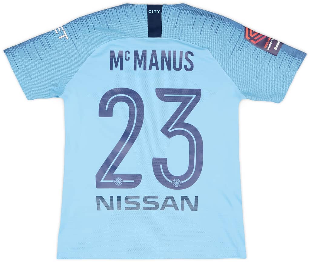 2018-19 Manchester City Women's Match Issue Home Shirt McManus #23 - 9/10 - (M)