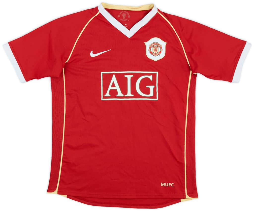 2006-07 Manchester United Home Shirt - 7/10 - (M.Boys)