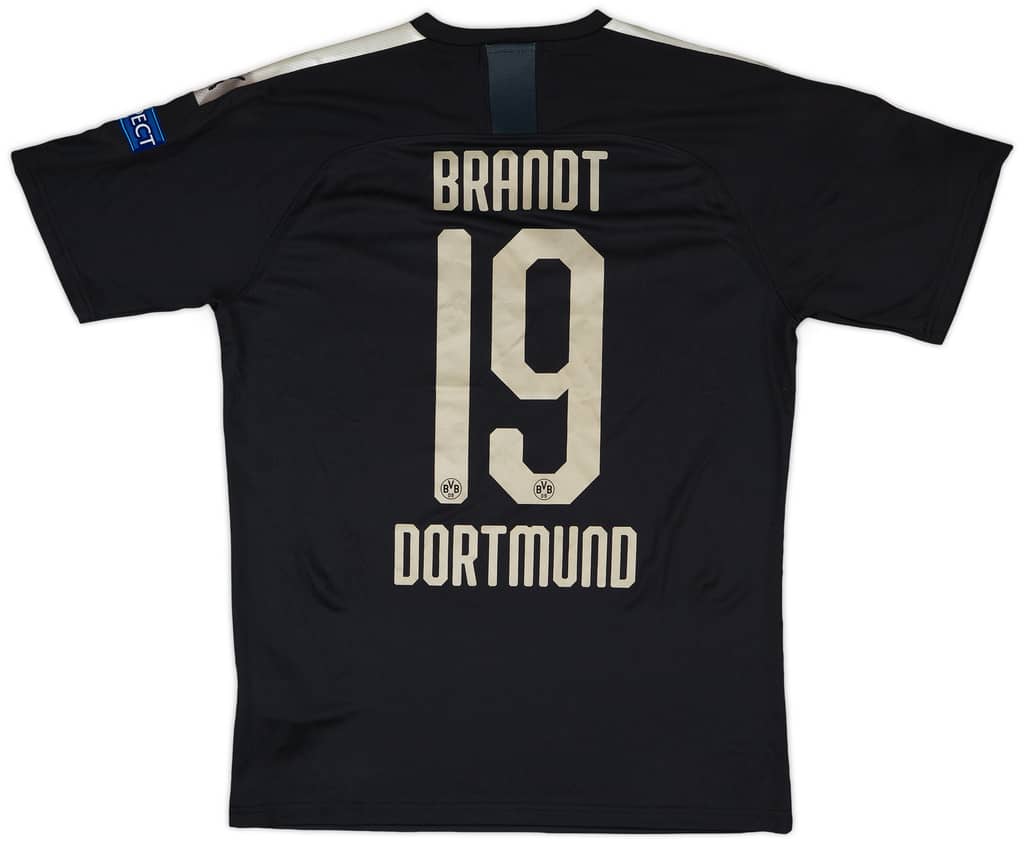 2019-20 Borussia Dortmund Player Issue Champions League Away Shirt Brandt #19 - 8/10 - (L)