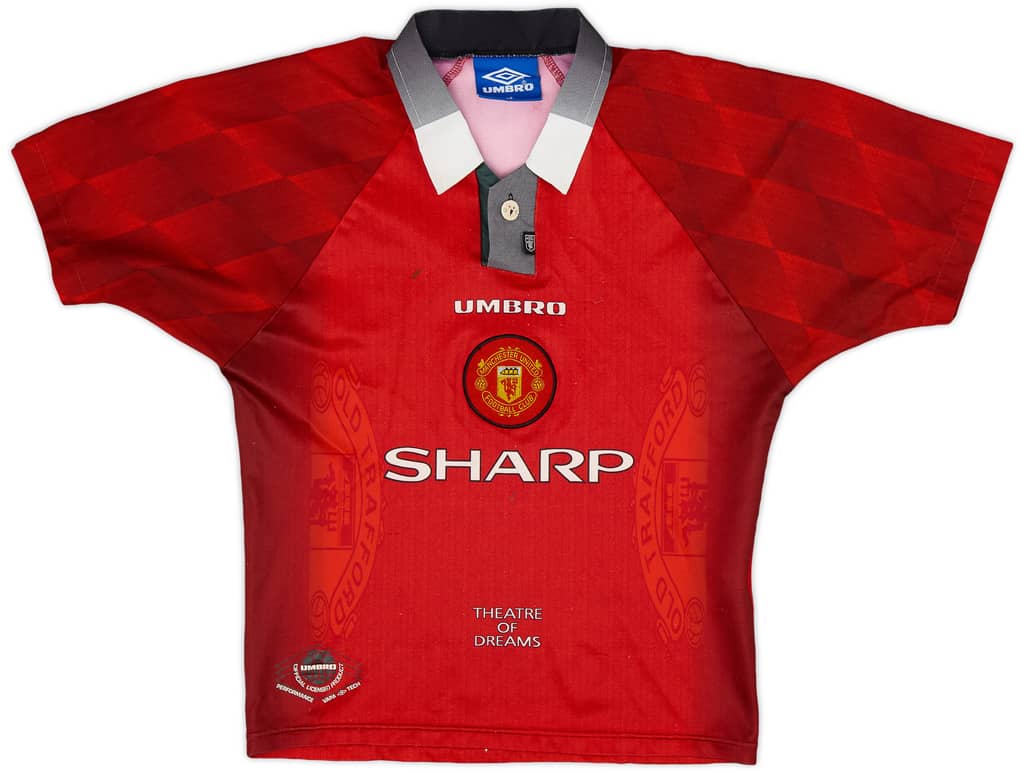 1996-98 Manchester United Home Shirt - 6/10 - (L.Boys)