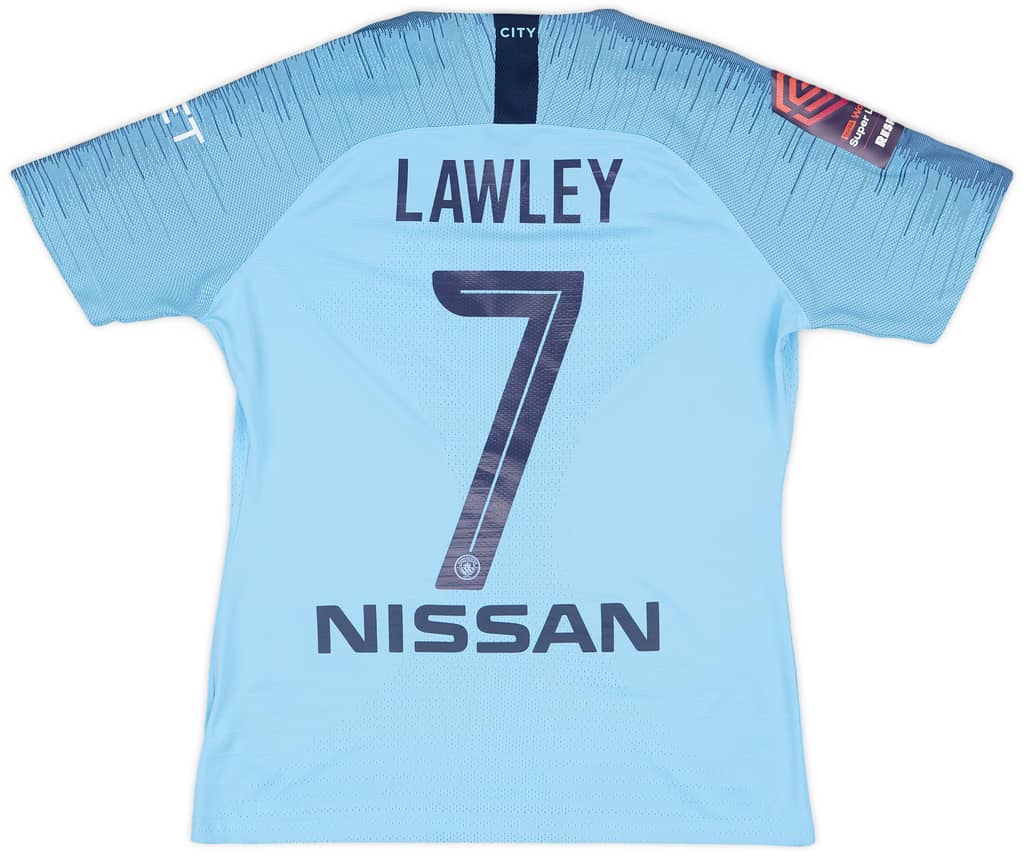 2018-19 Manchester City Women's Match Issue Home Shirt Lawley #7 (M)