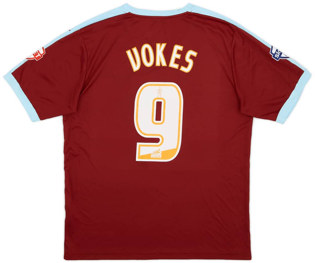2015-16 Burnley Match Issue Home Shirt Vokes #9