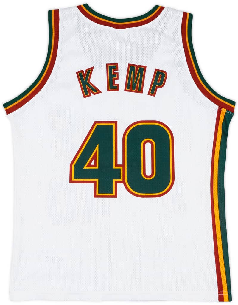 1995-97 Seatle Supersonics Kemp #40 Champion Home Jersey - 8/10 - (S)