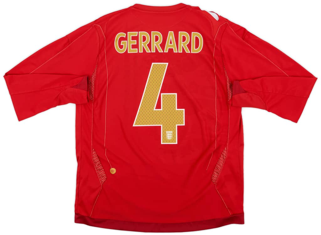 2006-08 England Away Shirt Gerrard #4 - 8/10 - (L)