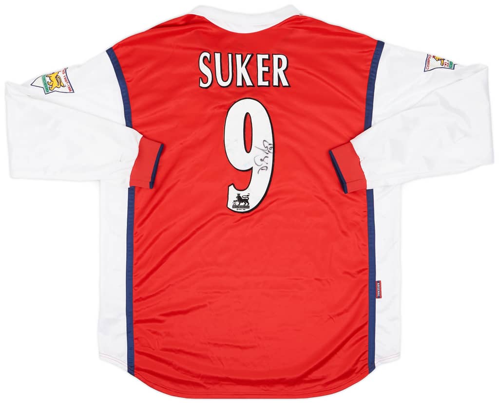 1998-99 Arsenal Player Issue Signed Home Shirt Suker #9 - 6/10 - (XXL)