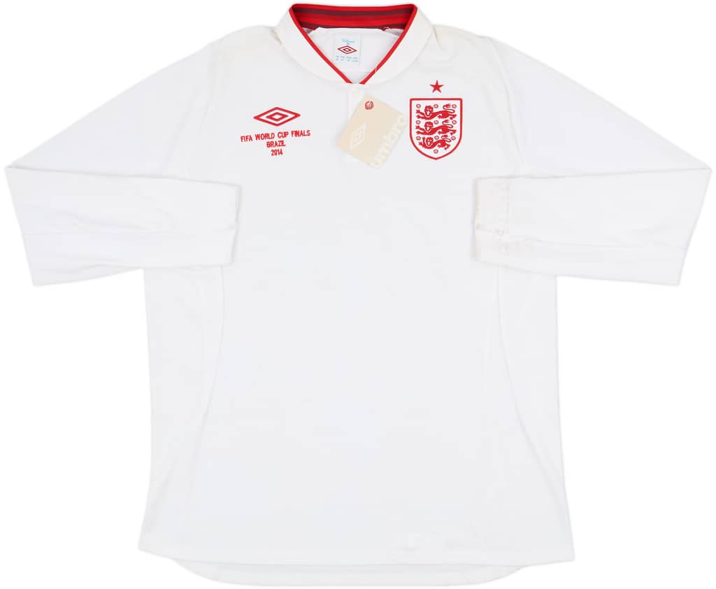 2012-13 England 'World Cup Finals 2014' Home L/S Shirt (XXL)