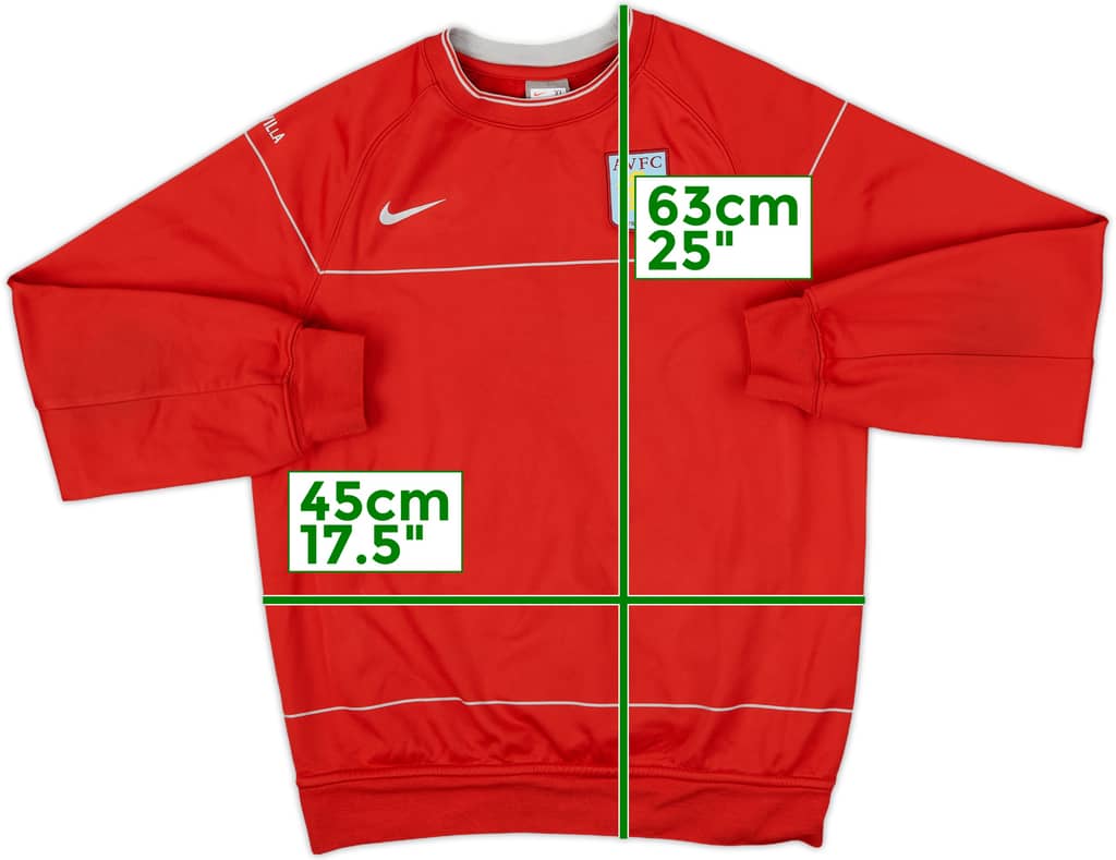 2008-09 Aston Villa Nike Sweat Top - 8/10 - (XL.Boys)