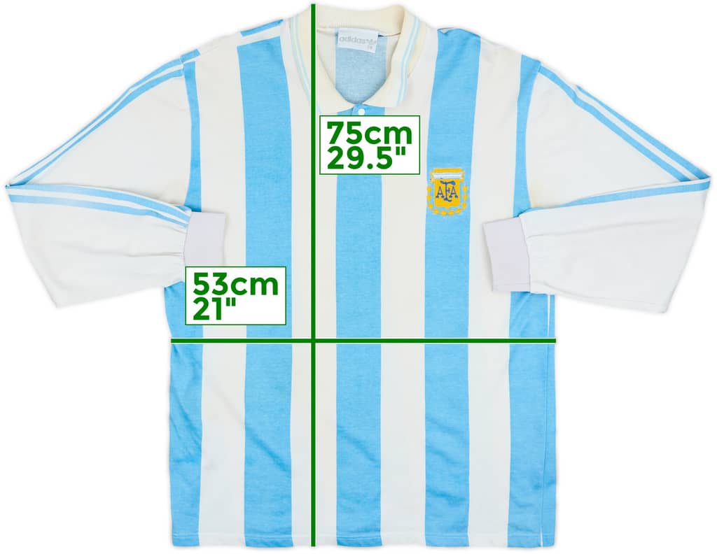 1994 Argentina Home L/S Shirt - 4/10 - (L)