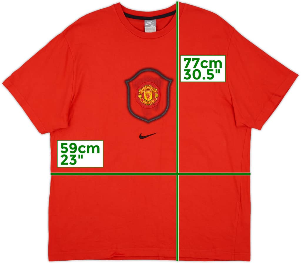 2007-08 Manchester United Nike Cotton Tee - 8/10 - (XXL)