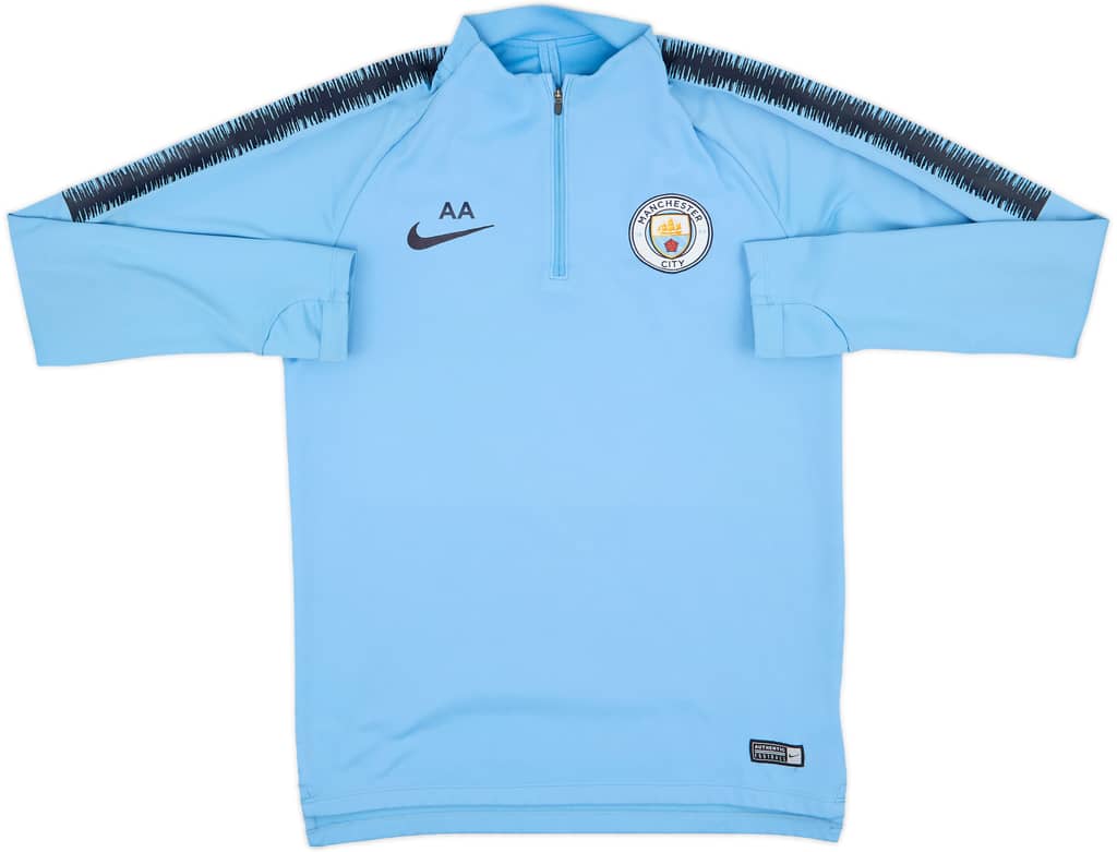 2018-19 Manchester City Nike Staff Issue 1/4 Zip Drill Top - 9/10 - (M)