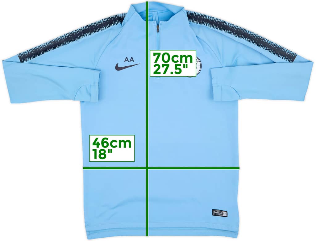 2018-19 Manchester City Nike Staff Issue 1/4 Zip Drill Top - 9/10 - (M)