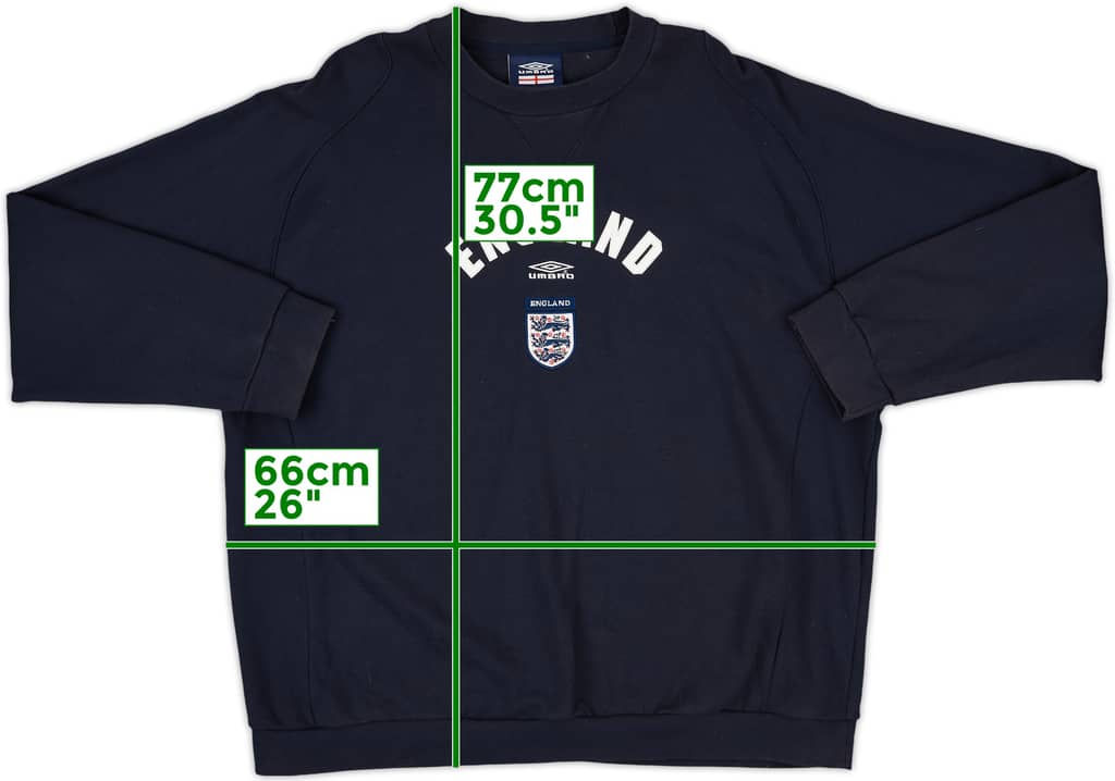 2000-02 England Umbro Sweat Top - 8/10 - (XXL)