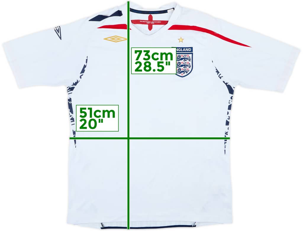 2007-09 England Home Shirt - 5/10 - (M)