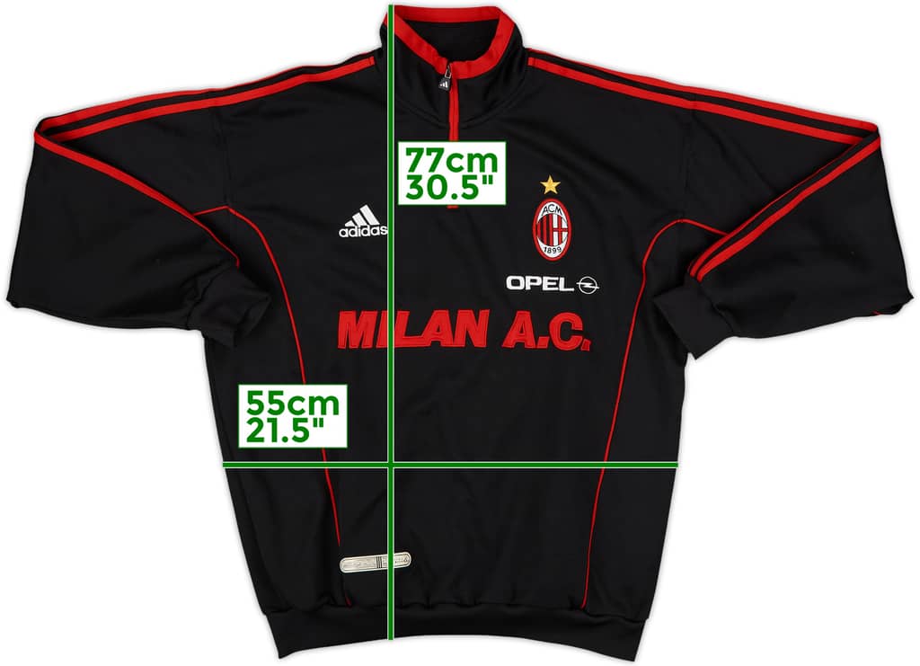 1999-00 AC Milan adidas 1/4 Zip Training Top - 8/10 - (L)