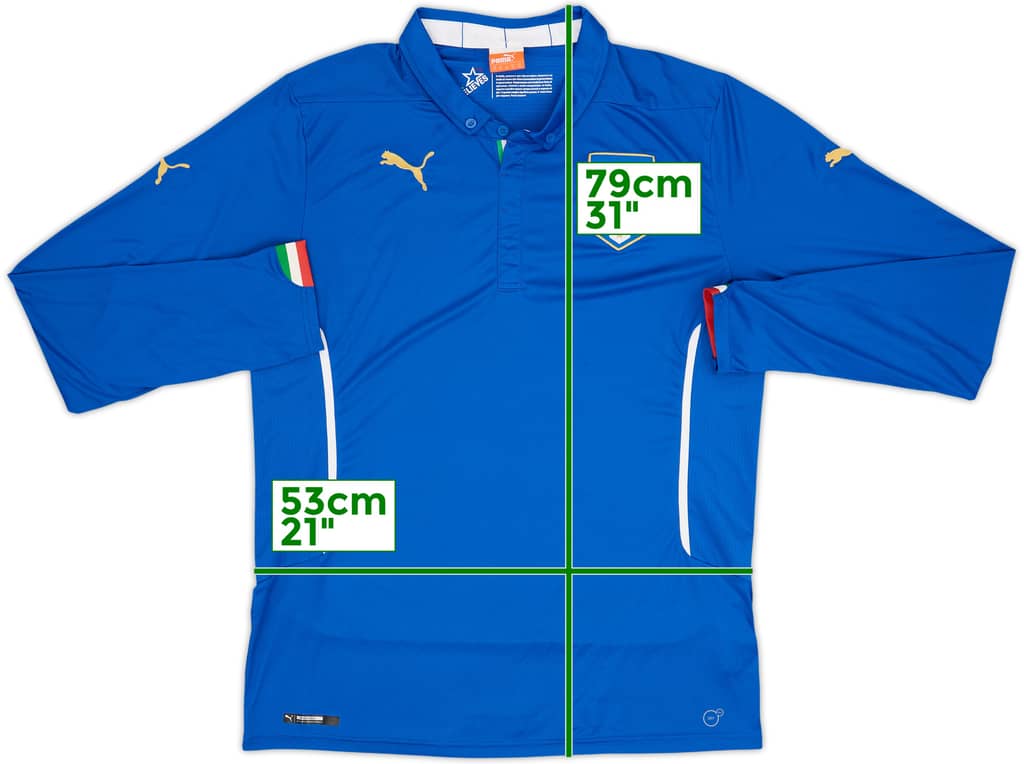 2014-15 Italy Home L/S Shirt - 8/10 - (XL)