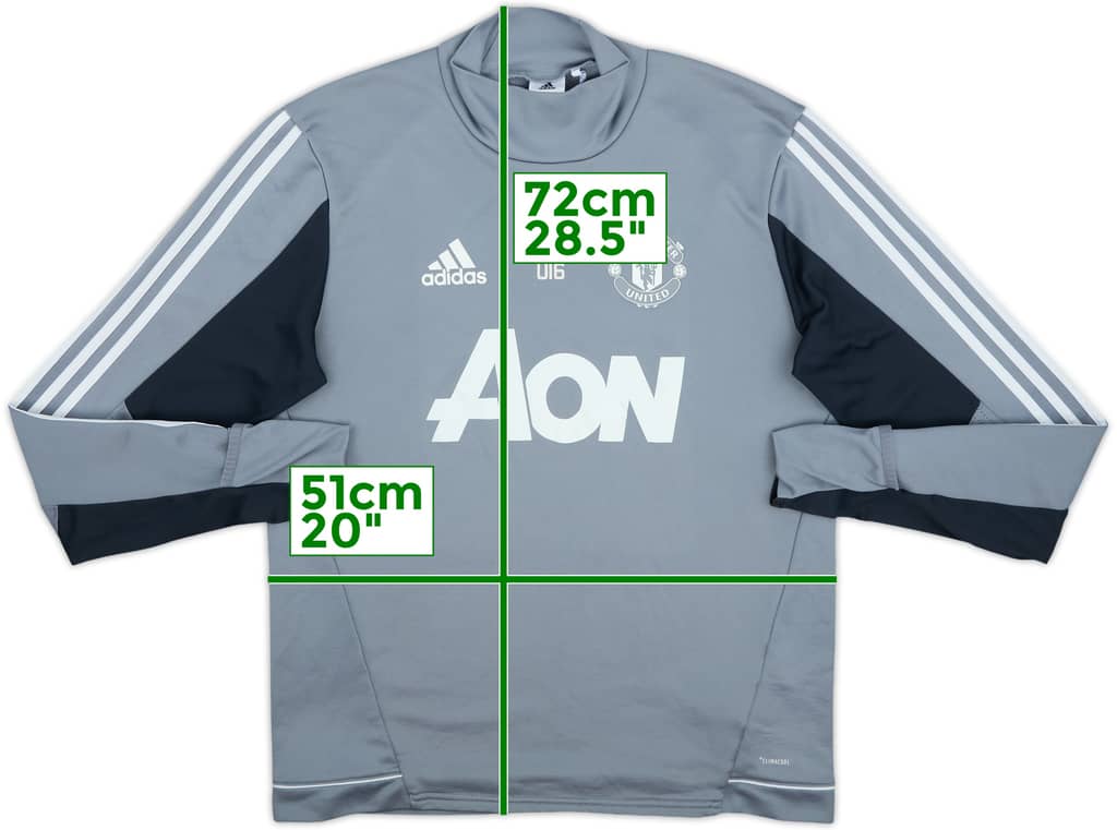 2017-18 Manchester United adidas Youth Issue Drill Top #16 - 7/10 - (M)