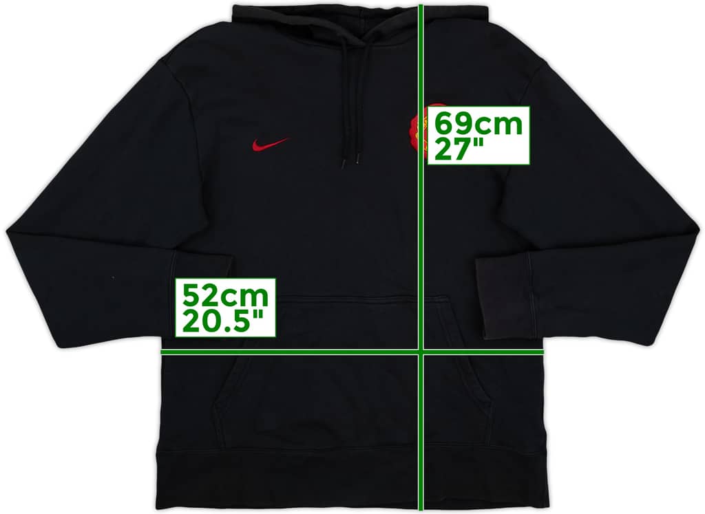 2009-10 Manchester United Nike Hooded Sweat Top - 8/10 - (L)