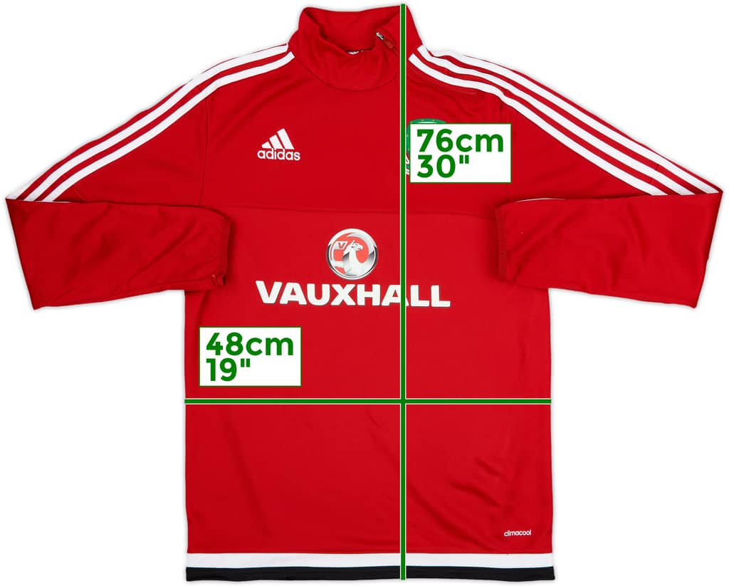 2015-16 Wales adidas 1/4 Zip Drill Top - 9/10 - (S)