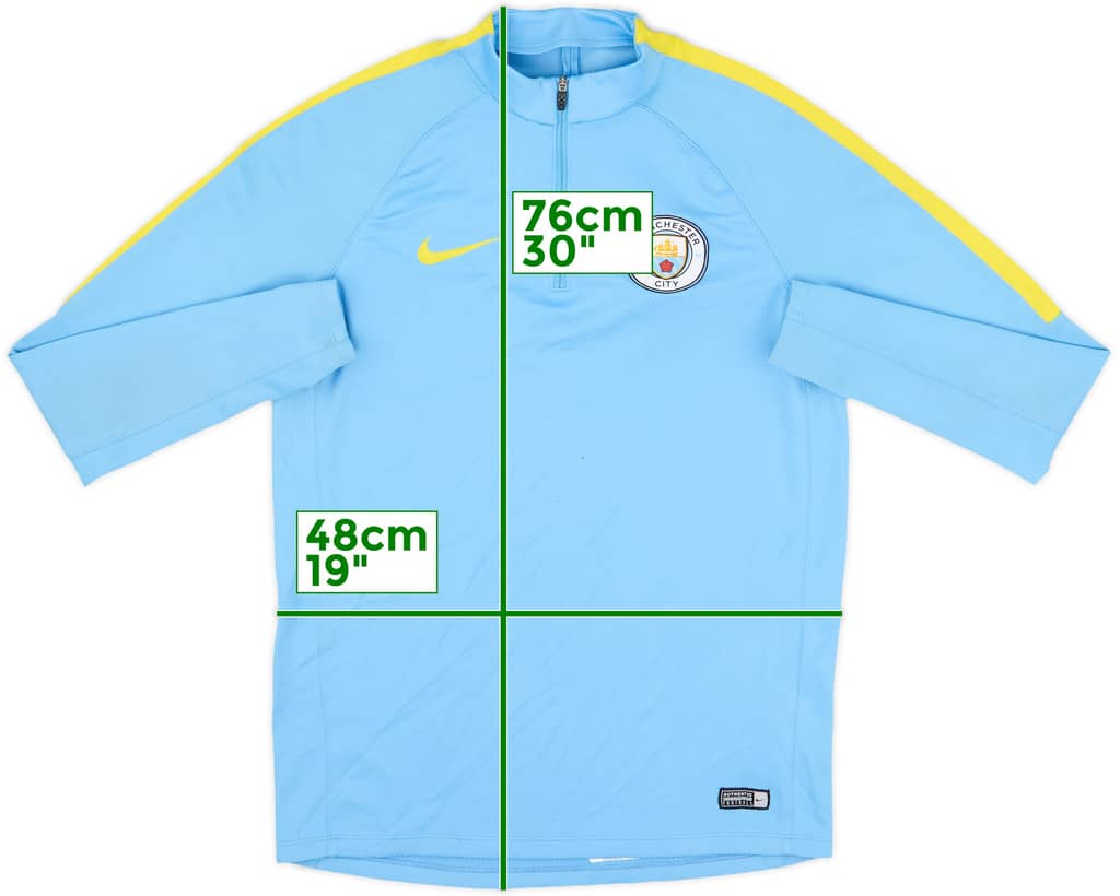 2016-17 Manchester City Nike 1/4 Zip Drill Top - 7/10 - (M)