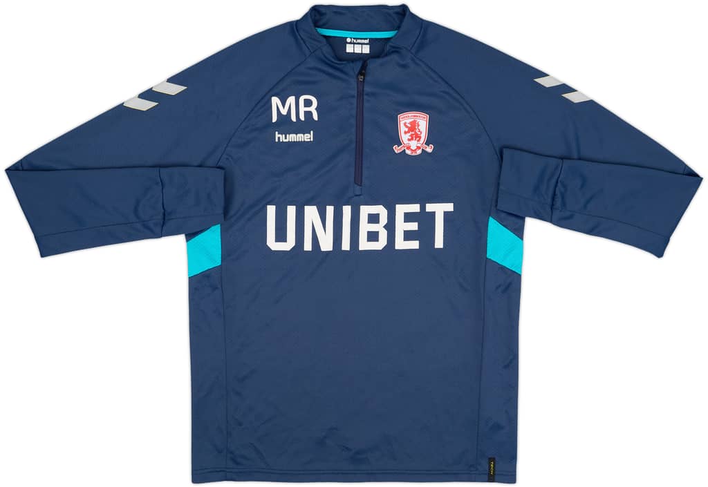 2018-19 Middlesbrough Hummel Staff Issue 1/4 Zip Drill Top MR - 7/10 - (L)