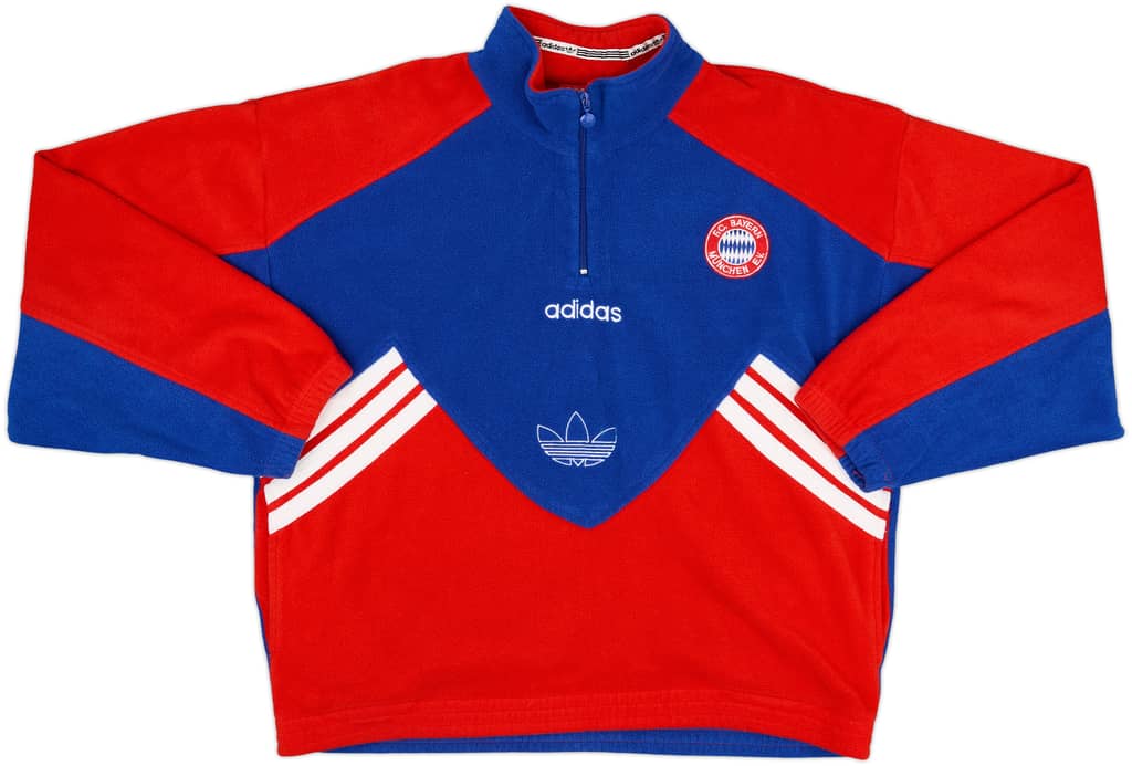 1995-96 Bayern Munich adidas 1/4 Zip Fleece Top - 10/10 - (L)