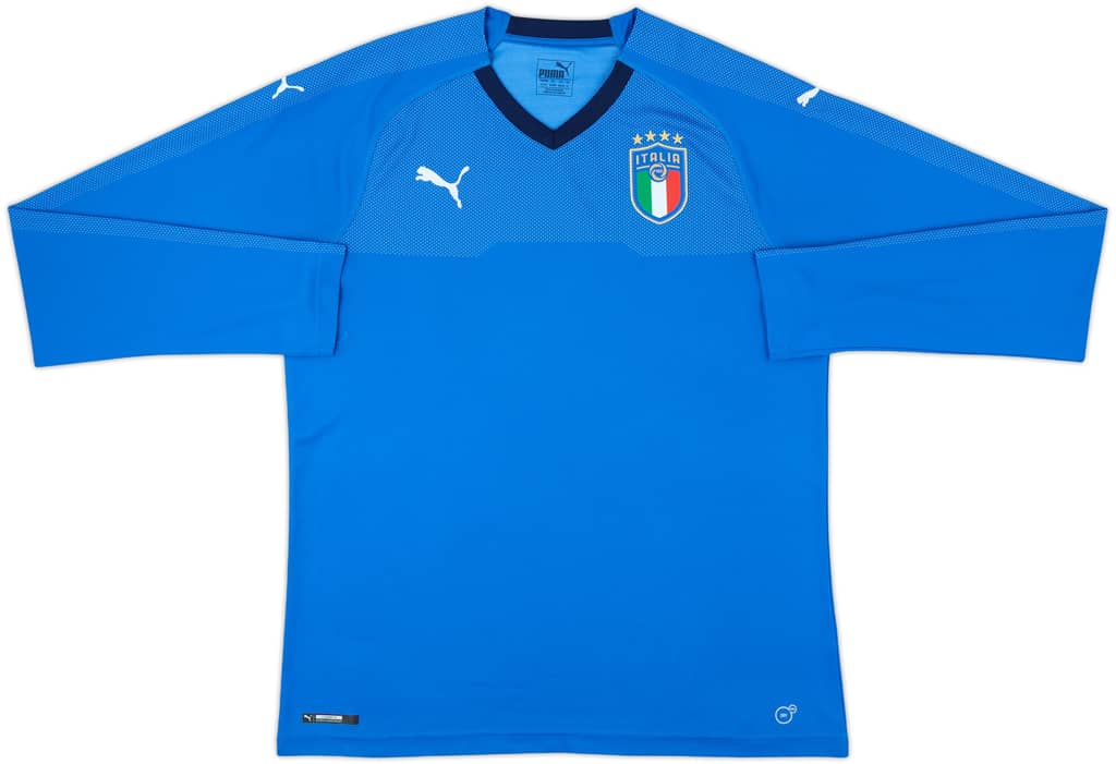 2018-19 Italy Home L/S Shirt - 9/10 - (XL)
