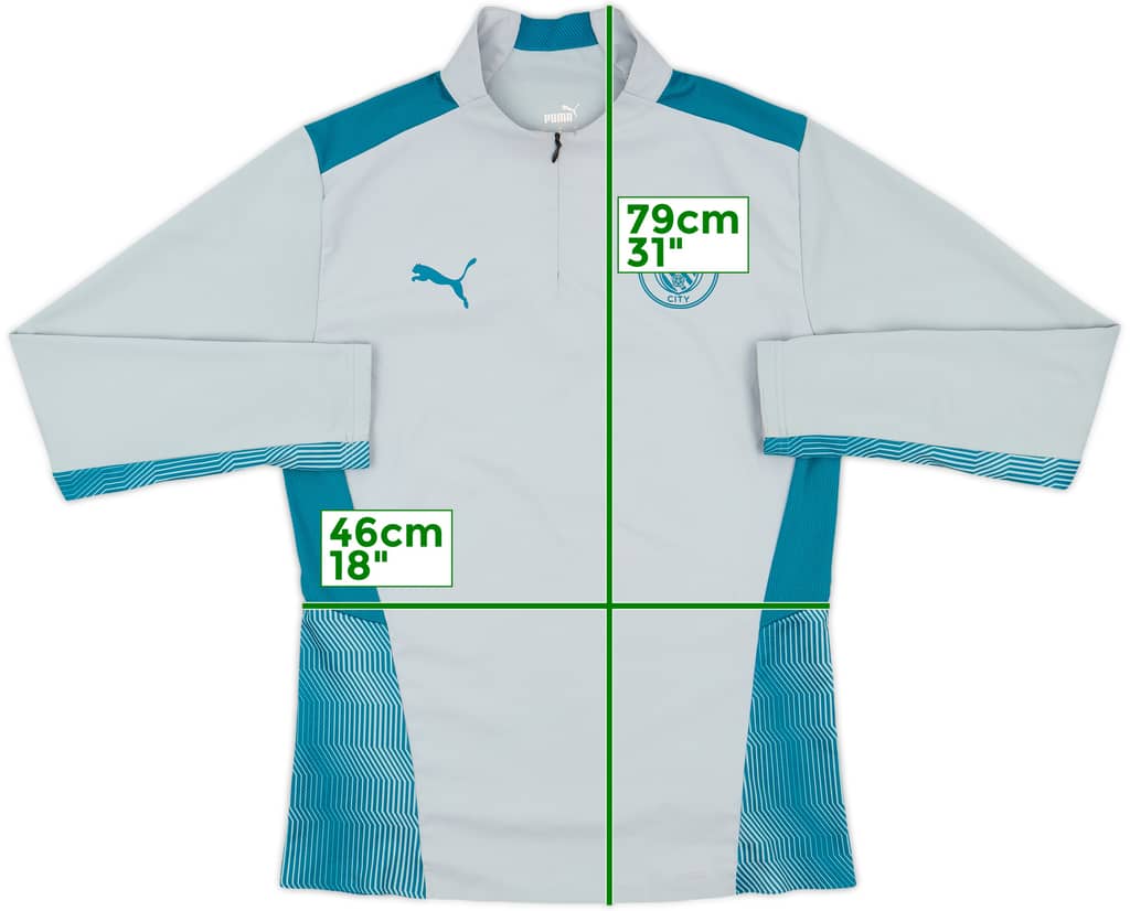 2021-22 Manchester City Puma 1/4 Zip Training Top - 8/10 - (M)