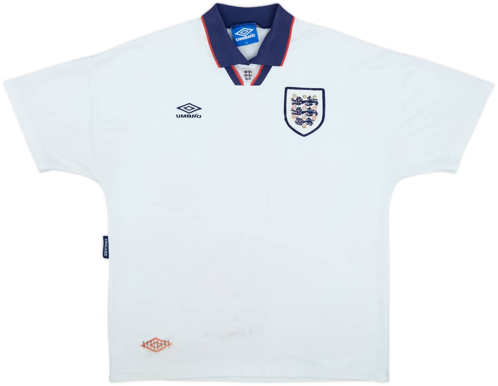 1993-95 England Home Shirt - 5/10 - (XL)