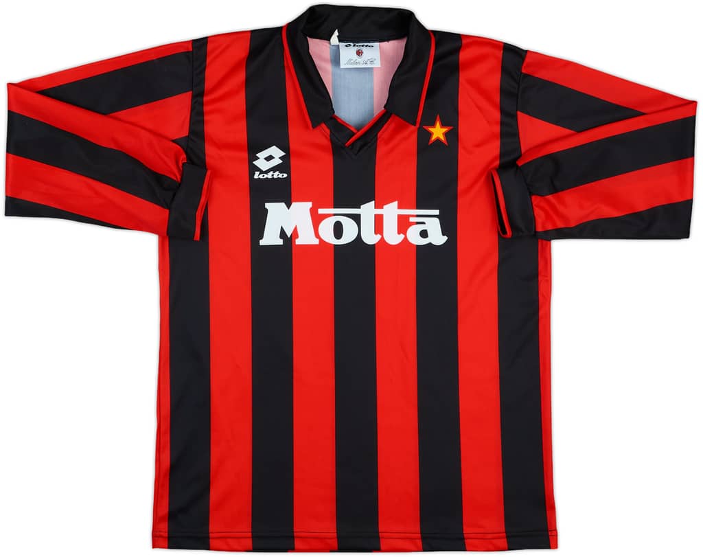 1993-94 AC Milan Home L/S Shirt - 8/10 - (XL.Boys)