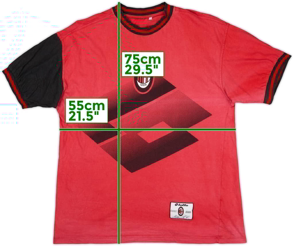 1994-95 AC Milan Lotto Cotton Tee - 6/10 - (M)