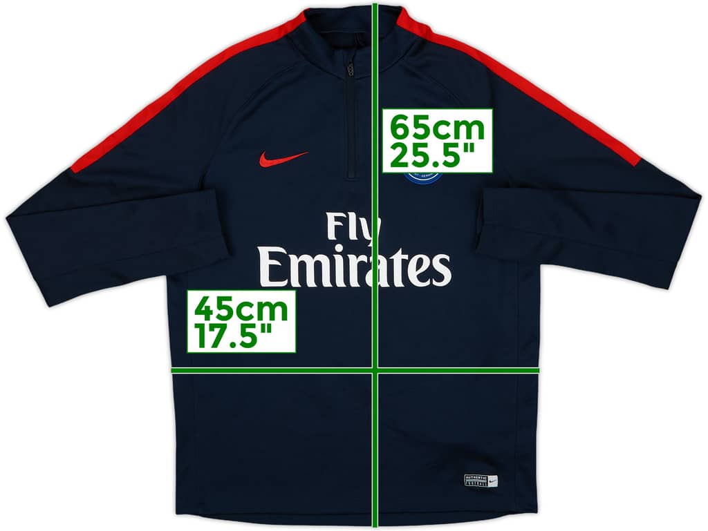 2017-18 Paris Saint-Germain Nike 1/4 Zip Drill Top - 8/10 - (XL.Boys)