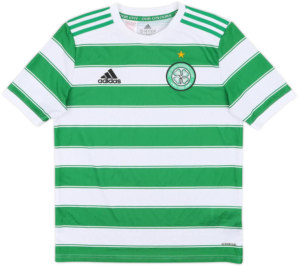 2021-22 Celtic Home Shirt - 10/10 - (L.Boys)