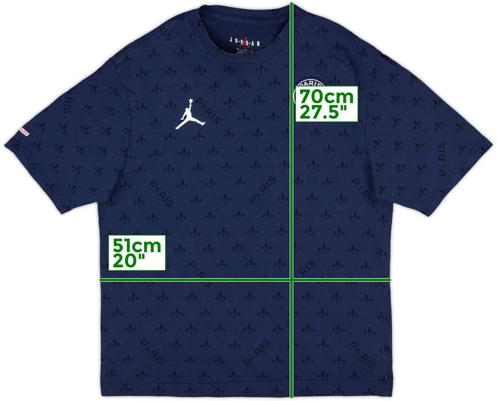 2021-22 Paris Saint-Germain Jordan Cotton Tee - 10/10 - (M)