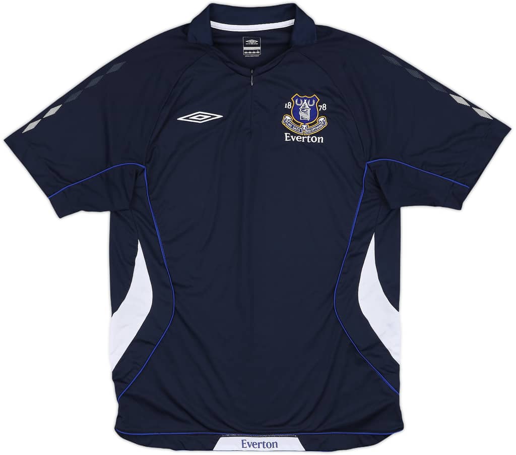 2005-06 Everton Umbro 1/4 Zip Polo Shirt - 9/10 - (L)