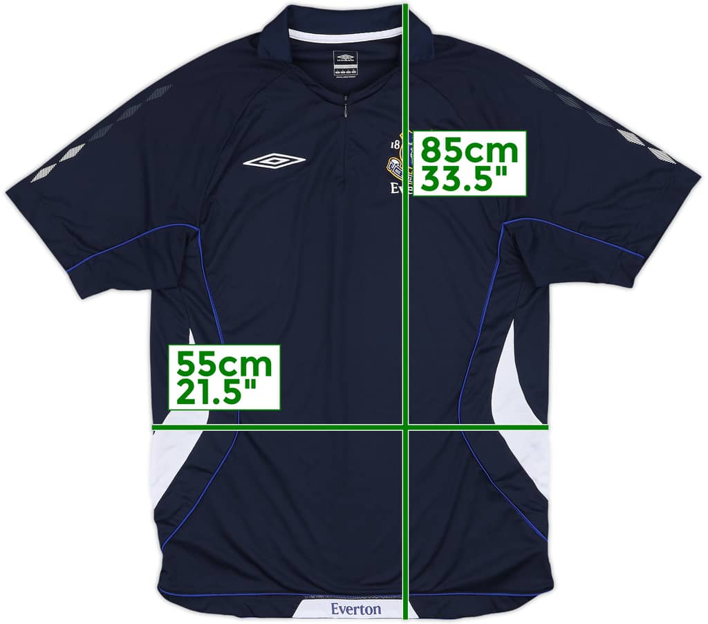 2005-06 Everton Umbro 1/4 Zip Polo Shirt - 9/10 - (L)