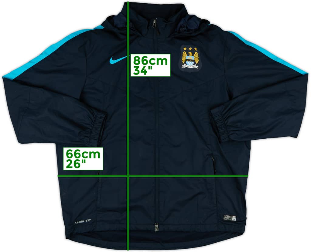 2015-16 Manchester City Nike Hooded Rain Jacket - 9/10 - (XL)
