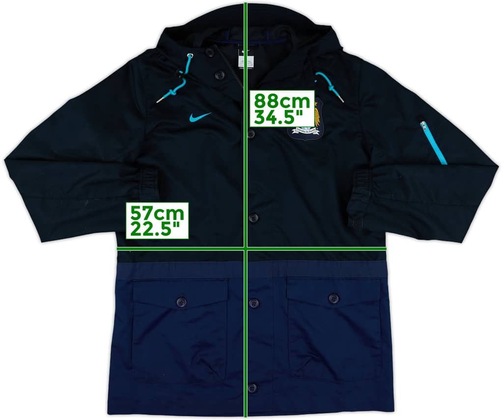 2015-16 Manchester City Nike Hooded Rain Jacket - 9/10 - (L)