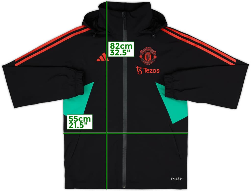 2023-24 Manchester United adidas Hooded Rain Jacket - 8/10 - (S)