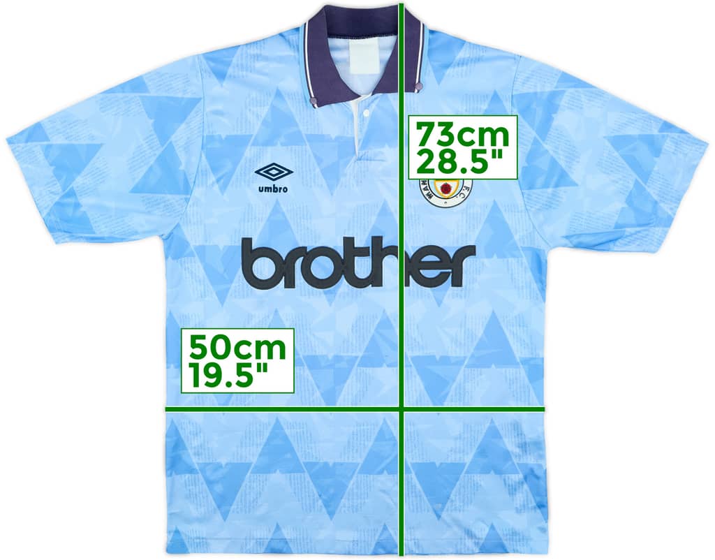 1989-91 Manchester City Home Shirt - 8/10 - (M)