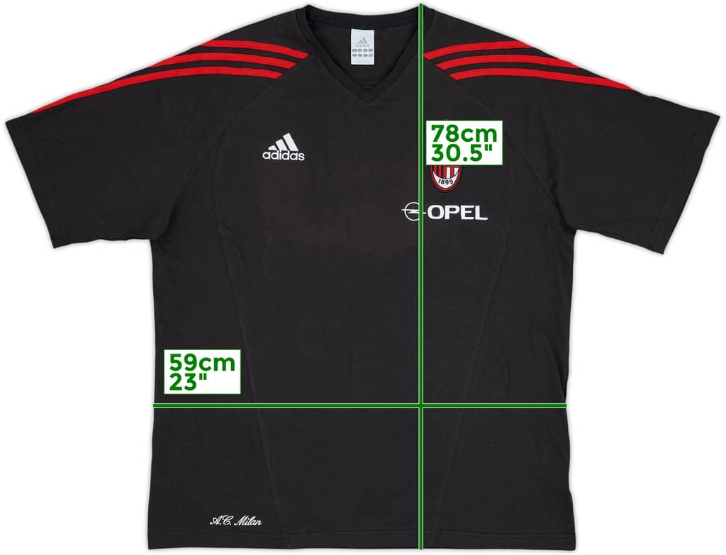 Camiseta de Algodón adidas Versión Jugador del AC Milan 2005-06 - 8/10 - (L/XL)