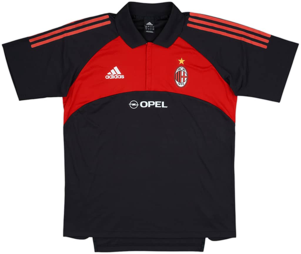2005-06 AC Milan Player Issue adidas 1/4 Zip Polo Shirt - 10/10 - (M)
