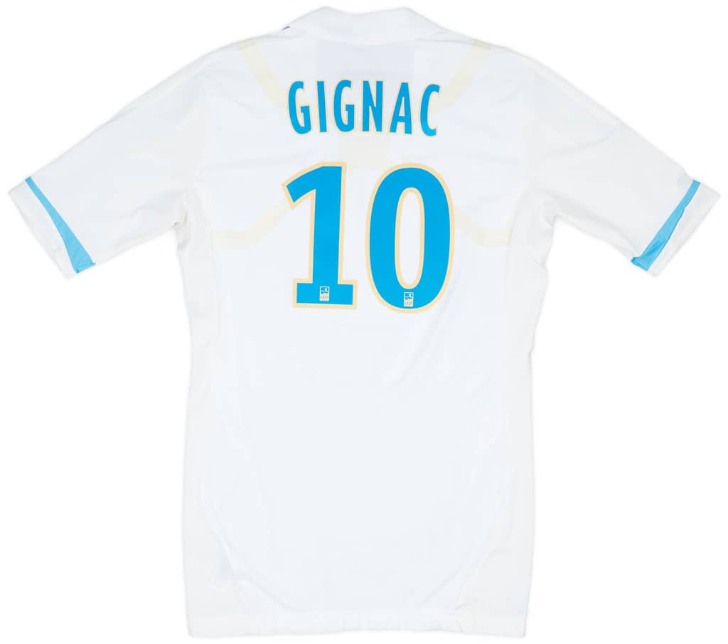 2011-12 Olympique Marseille Player Issue TechFit Home Shirt Gignac #10 - 9/10 - (XL)