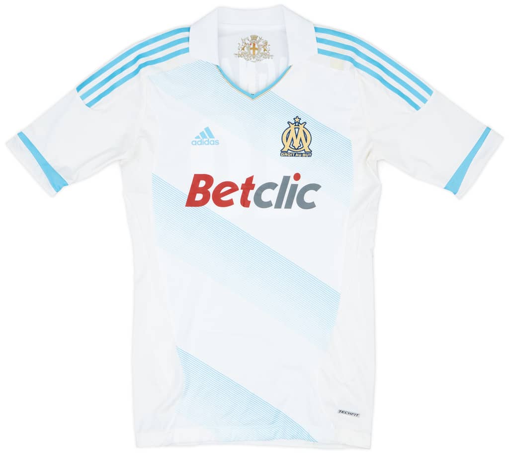 2011-12 Olympique Marseille Player Issue TechFit Home Shirt Gignac #10 - 9/10 - (XL)